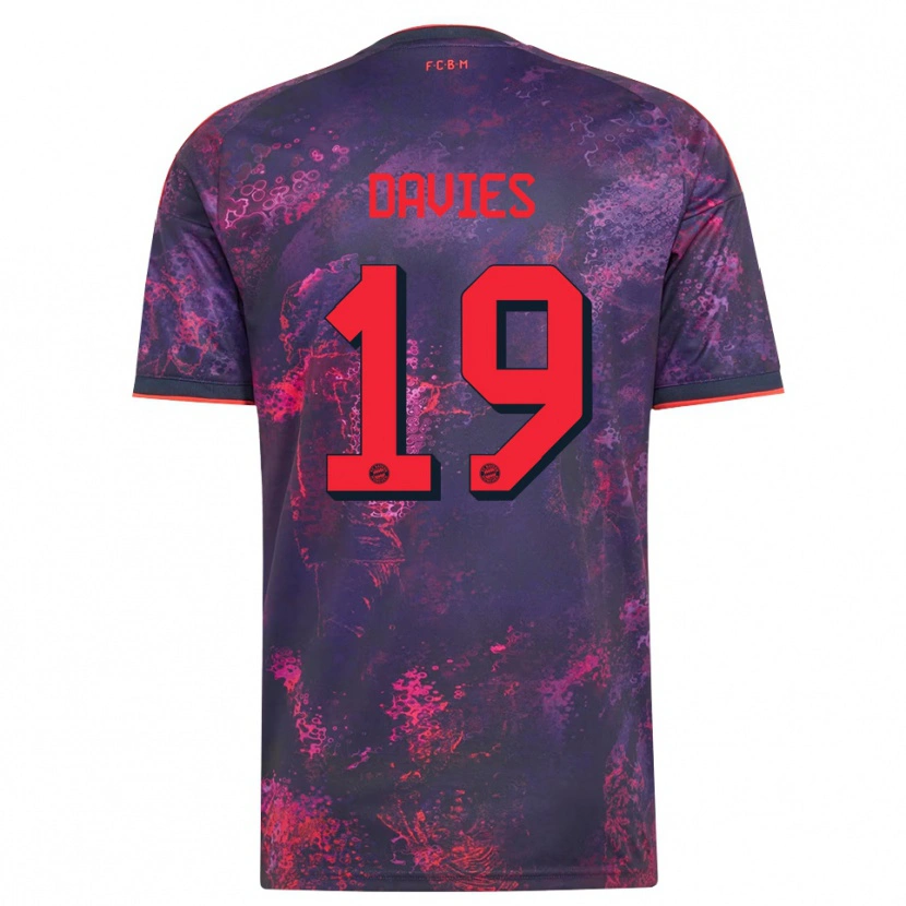 Danxen Niño Camiseta Alphonso Davies #19 Rojo Morado Equipación Tercera 2026/27 La Camisa México