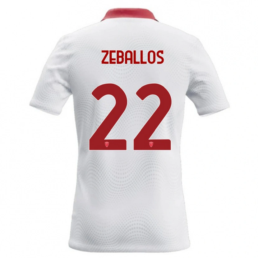 Danxen Hombre Camiseta Exequiel Zeballos #22 Blanco Rojo 2ª Equipación 2026/27 La Camisa México