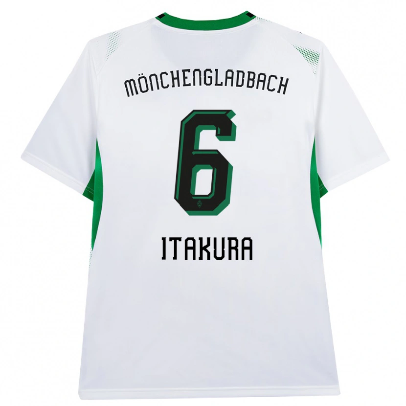 Danxen Hombre Camiseta Ko Itakura #6 Blanco Negro Verde 1ª Equipación 2026/27 La Camisa México