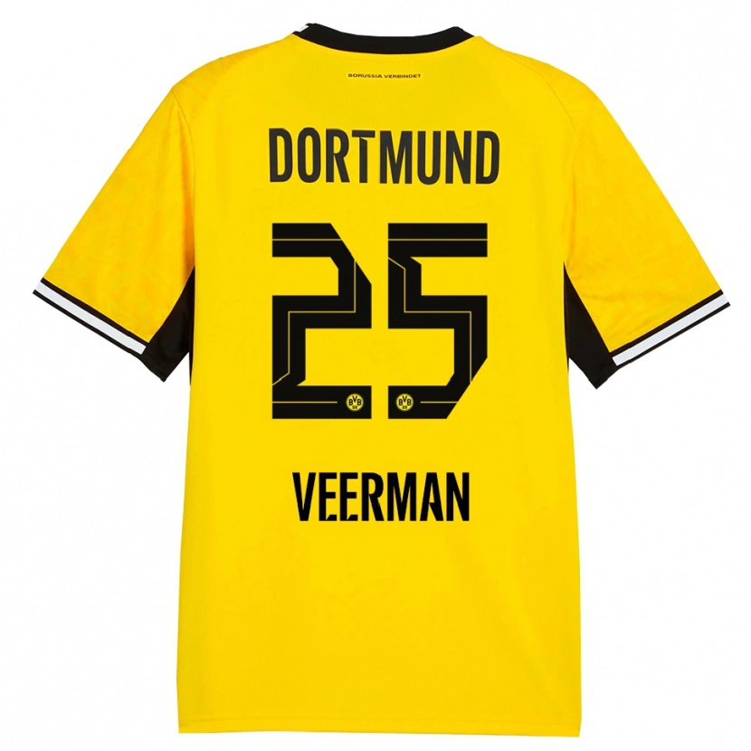 Danxen Hombre Camiseta Joey Veerman #25 Amarillo Negro Blanco 1ª Equipación 2026/27 La Camisa México