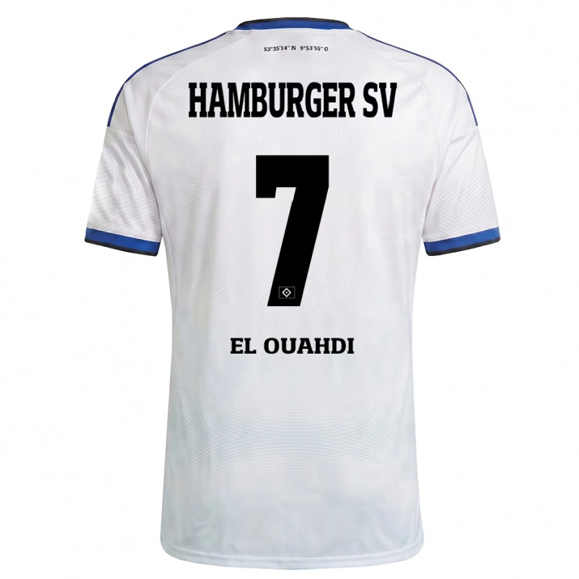 Danxen Hombre Camiseta Zakaria El Ouahdi #7 Blanco Negro Azul 1ª Equipación 2026/27 La Camisa México