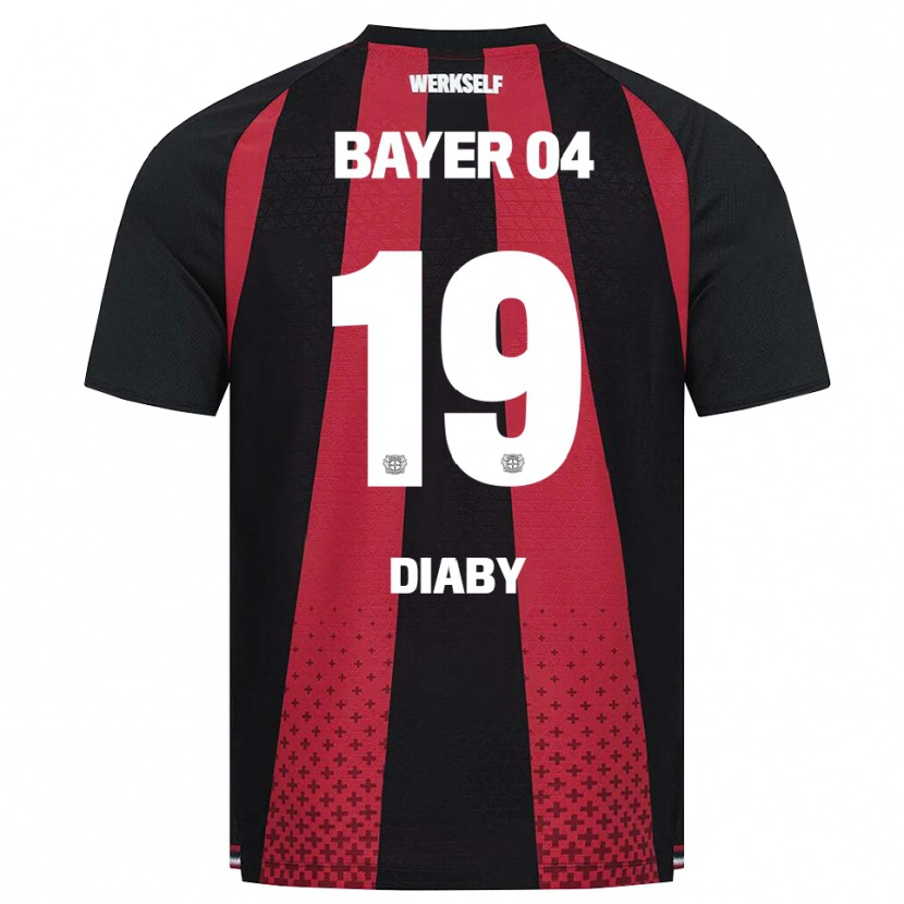 Danxen Hombre Camiseta Moussa Diaby #19 Negro Blanco Rojo 1ª Equipación 2026/27 La Camisa México