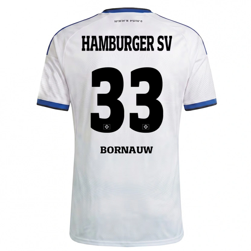 Danxen Hombre Camiseta Sebastiaan Bornauw #33 Blanco Negro Azul 1ª Equipación 2026/27 La Camisa México