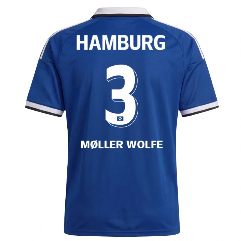Danxen Hombre Camiseta David Møller Wolfe #3 Blanco Azul 2ª Equipación 2026/27 La Camisa México