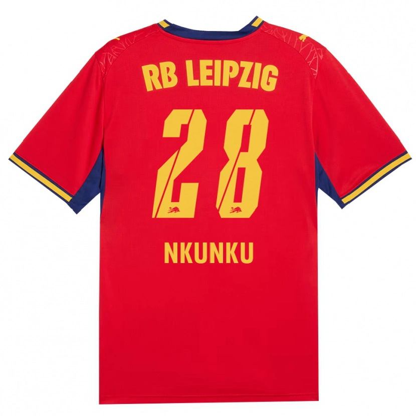 Danxen Hombre Camiseta Christopher Nkunku #28 Azul Real Rojo Amarillo 2ª Equipación 2026/27 La Camisa México