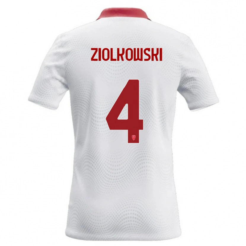 Danxen Hombre Camiseta Jan Ziolkowski #4 Blanco Rojo 2ª Equipación 2026/27 La Camisa México