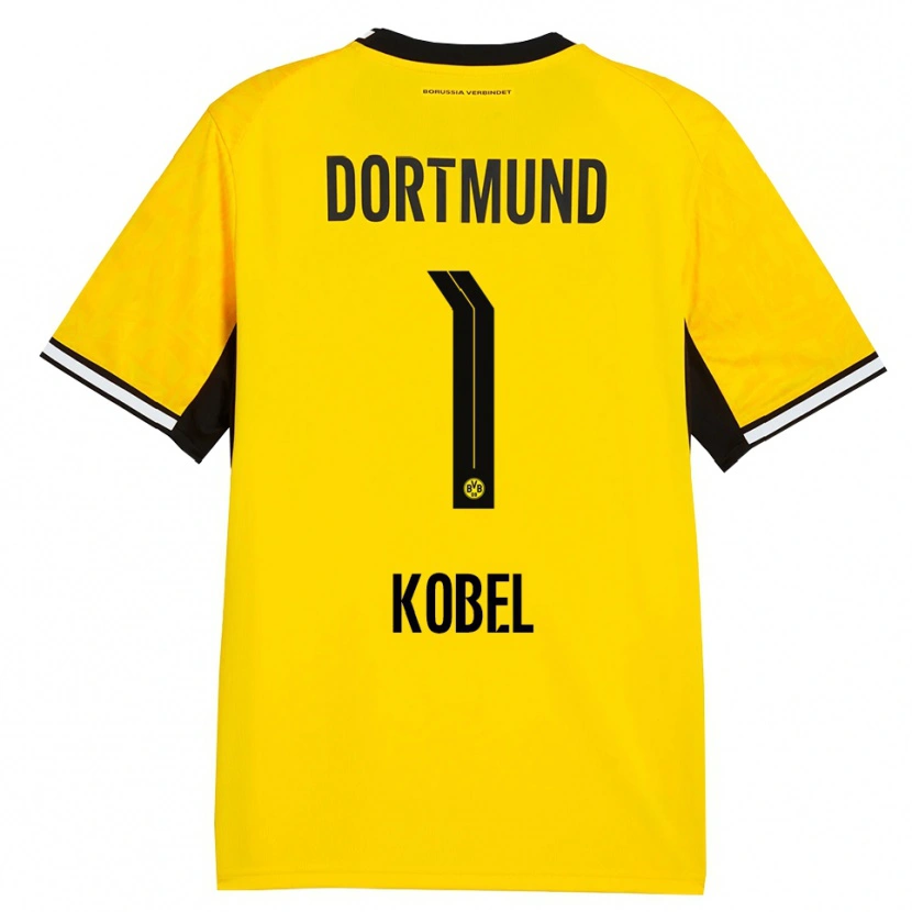 Danxen Hombre Camiseta Gregor Kobel #1 Amarillo Negro Blanco 1ª Equipación 2026/27 La Camisa México