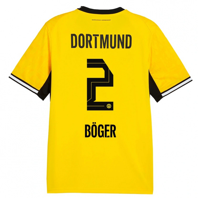 Danxen Hombre Camiseta Mia Böger #2 Amarillo Negro Blanco 1ª Equipación 2026/27 La Camisa México