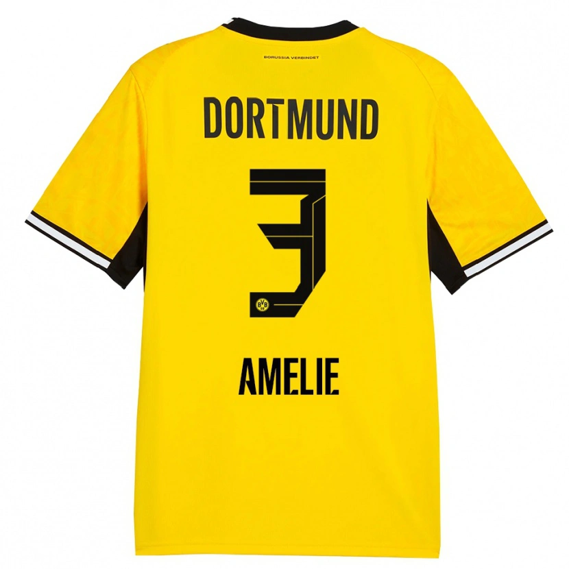 Danxen Hombre Camiseta Berger Amelie #3 Amarillo Negro Blanco 1ª Equipación 2026/27 La Camisa México