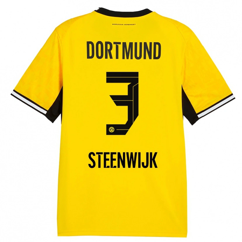 Danxen Hombre Camiseta Jenske Steenwijk #3 Amarillo Negro Blanco 1ª Equipación 2026/27 La Camisa México