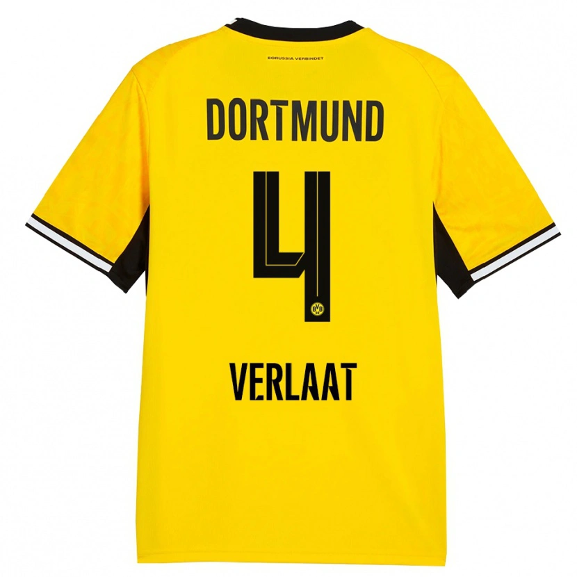 Danxen Hombre Camiseta Jesper Verlaat #4 Amarillo Negro Blanco 1ª Equipación 2026/27 La Camisa México
