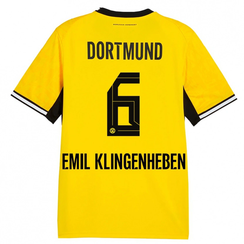 Danxen Hombre Camiseta Maximilian Emil Klingenheben #6 Amarillo Negro Blanco 1ª Equipación 2026/27 La Camisa México