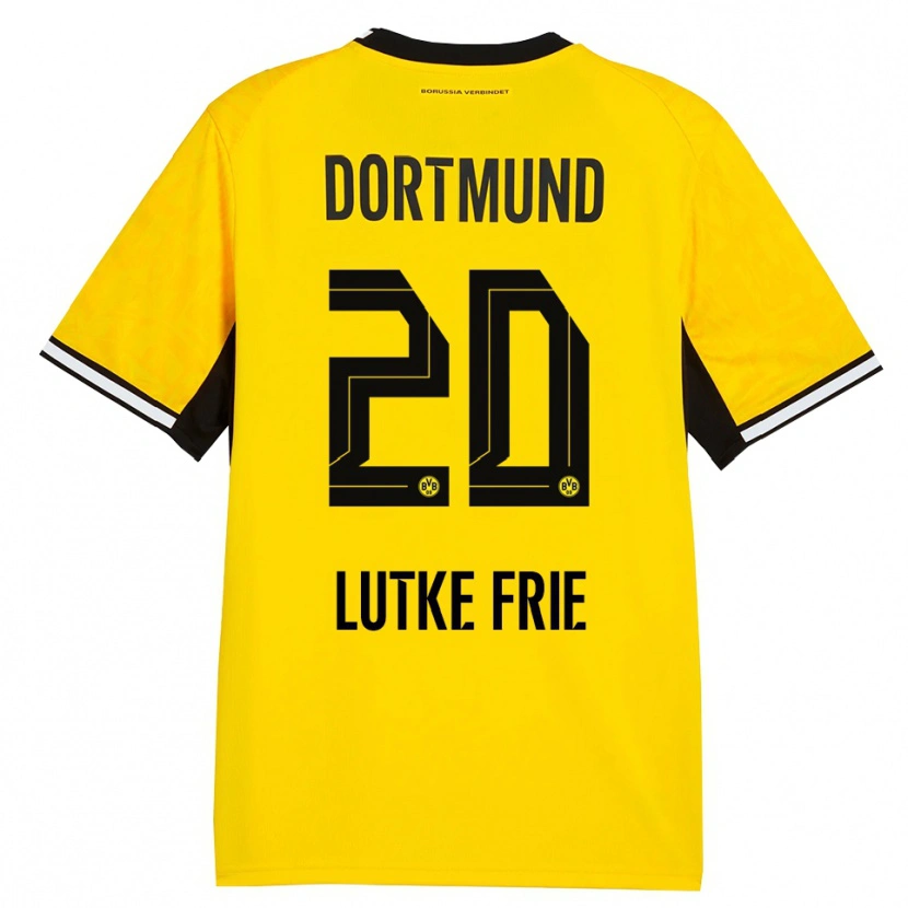 Danxen Hombre Camiseta Dennis Lutke-Frie #20 Amarillo Negro Blanco 1ª Equipación 2026/27 La Camisa México