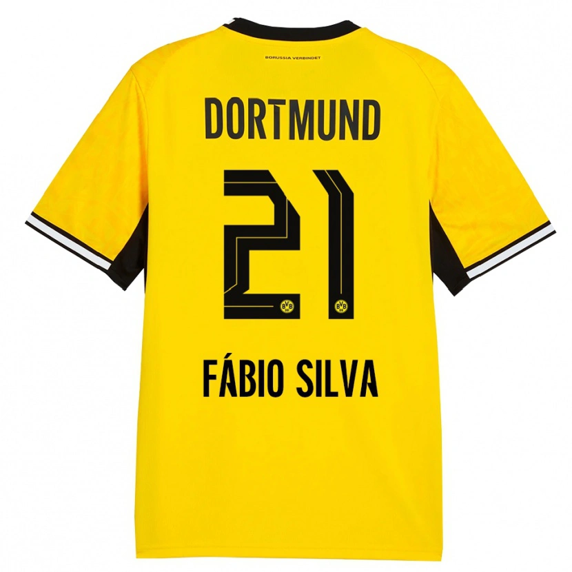 Danxen Hombre Camiseta Fábio Silva #21 Amarillo Negro Blanco 1ª Equipación 2026/27 La Camisa México