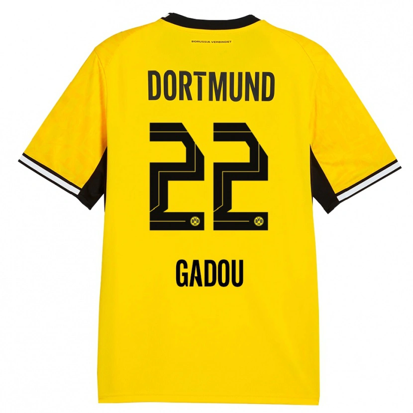 Danxen Hombre Camiseta Joane Gadou #22 Amarillo Negro Blanco 1ª Equipación 2026/27 La Camisa México