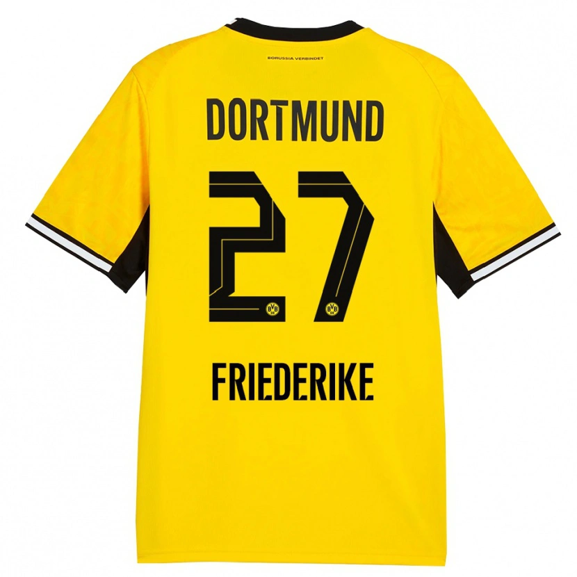 Danxen Hombre Camiseta Burczik Friederike #27 Amarillo Negro Blanco 1ª Equipación 2026/27 La Camisa México