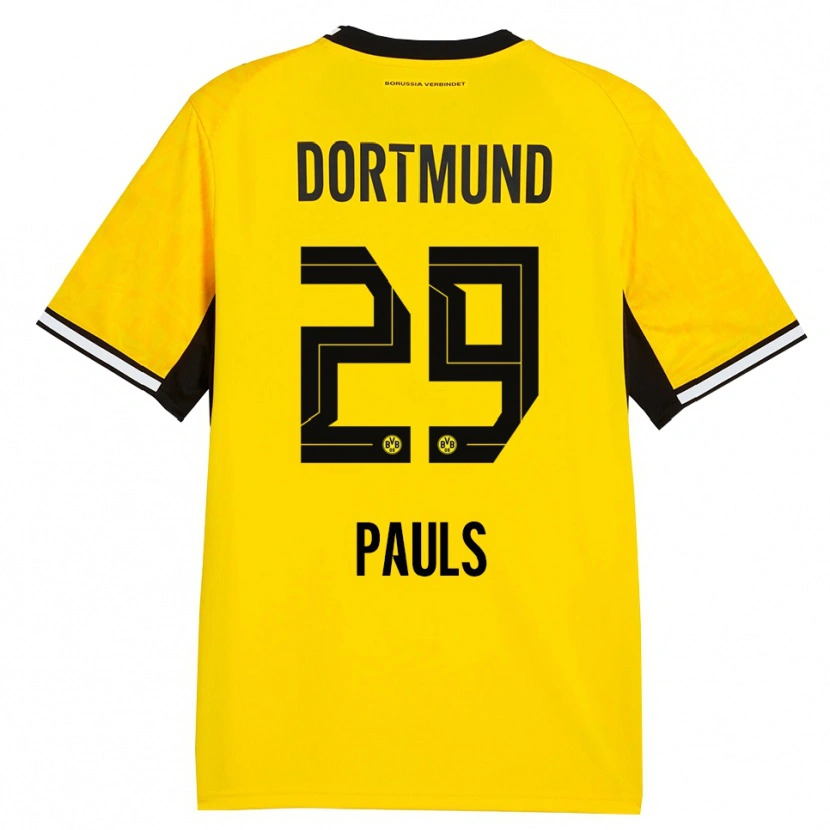 Danxen Hombre Camiseta Emilia Pauls #29 Amarillo Negro Blanco 1ª Equipación 2026/27 La Camisa México