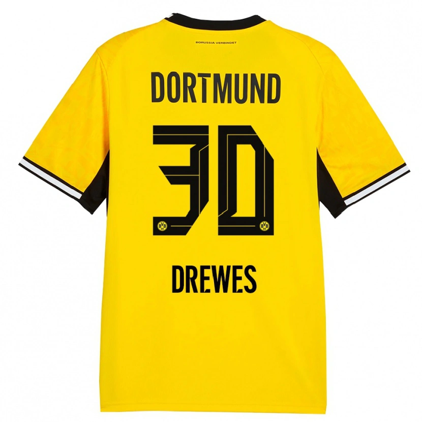 Danxen Hombre Camiseta Patrick Drewes #30 Amarillo Negro Blanco 1ª Equipación 2026/27 La Camisa México