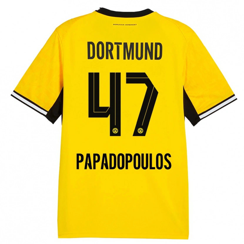 Danxen Hombre Camiseta Antonios Papadopoulos #47 Amarillo Negro Blanco 1ª Equipación 2026/27 La Camisa México