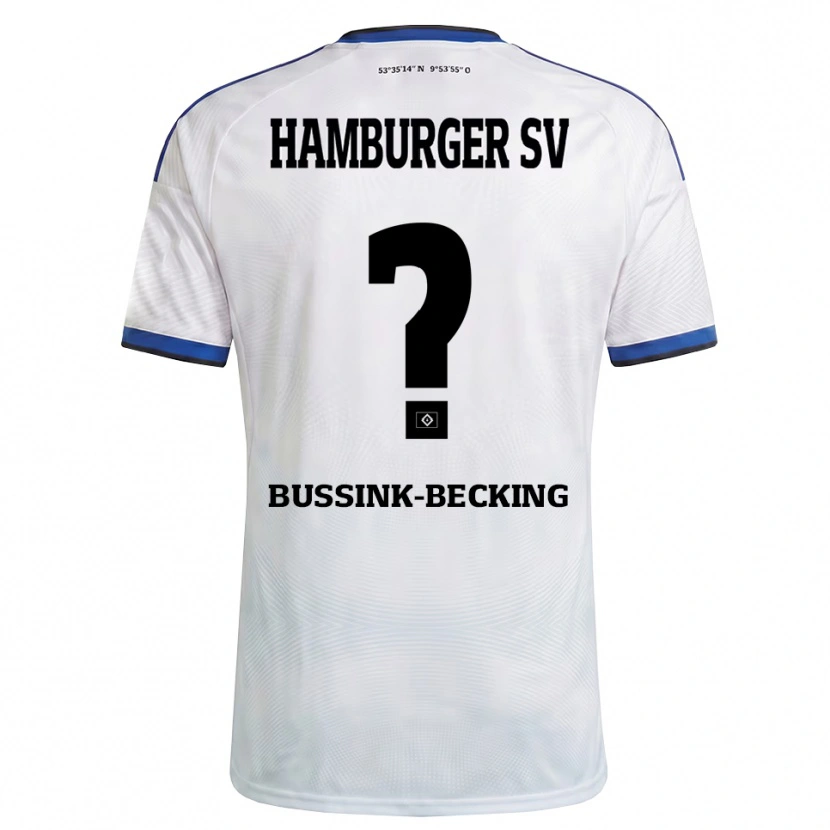 Danxen Hombre Camiseta Piet-Luis Bussink-Becking #0 Blanco Negro Azul 1ª Equipación 2026/27 La Camisa México