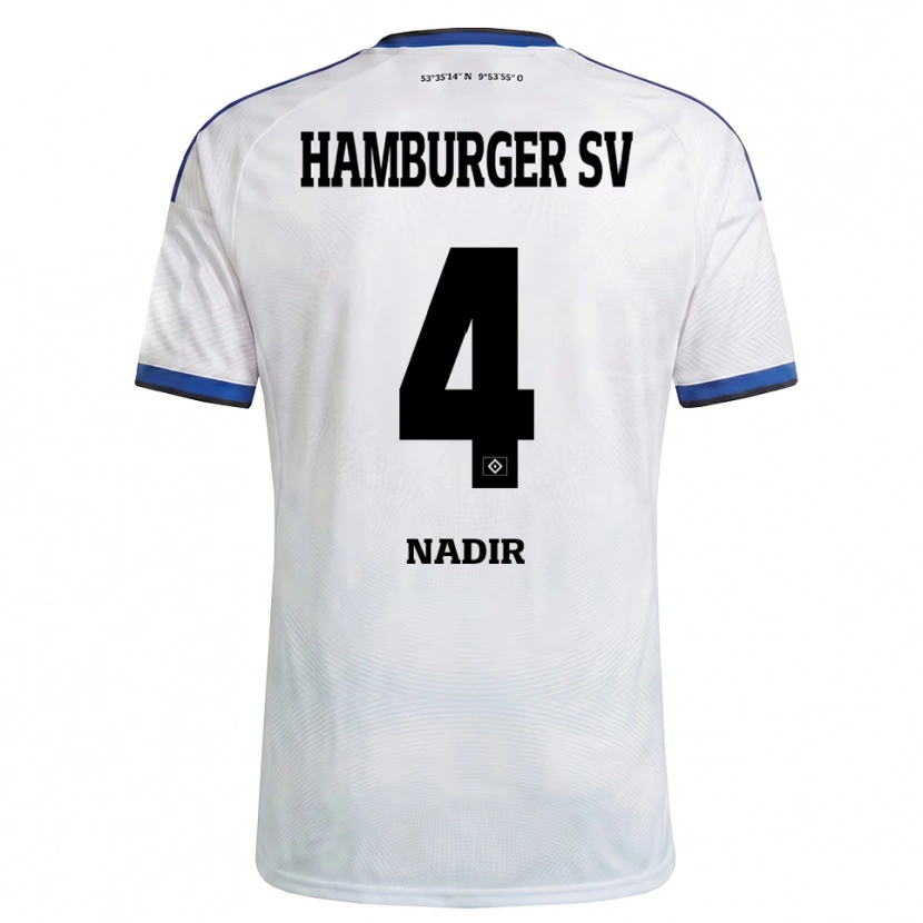Danxen Hombre Camiseta Bilal Nadir #4 Blanco Negro Azul 1ª Equipación 2026/27 La Camisa México