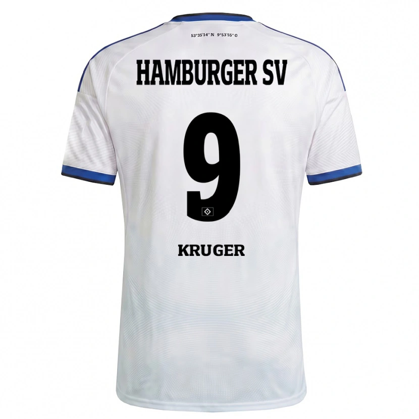 Danxen Hombre Camiseta Melina Krüger #9 Blanco Negro Azul 1ª Equipación 2026/27 La Camisa México