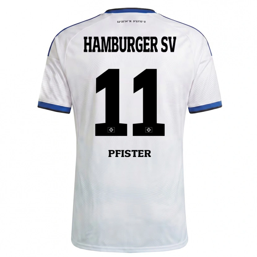 Danxen Hombre Camiseta Edward Pfister #11 Blanco Negro Azul 1ª Equipación 2026/27 La Camisa México