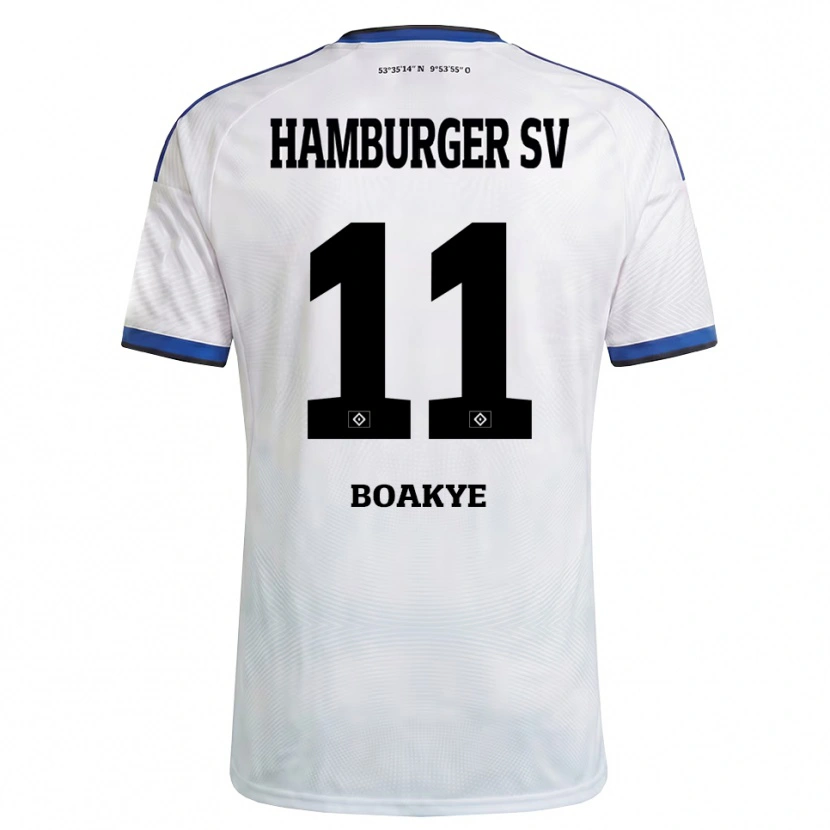 Danxen Hombre Camiseta Maurice Boakye #11 Blanco Negro Azul 1ª Equipación 2026/27 La Camisa México