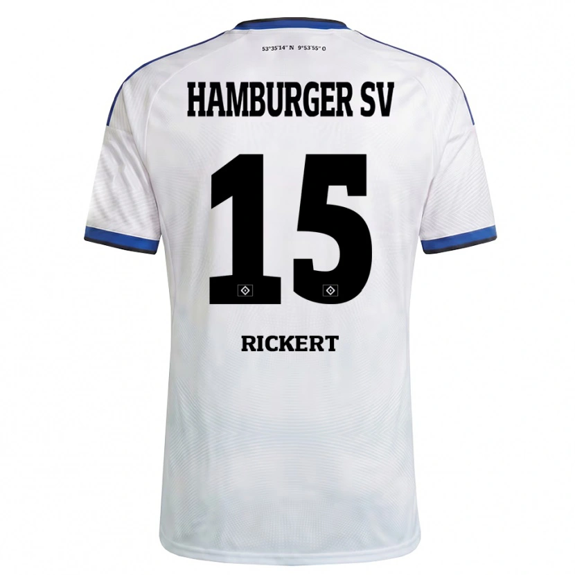 Danxen Hombre Camiseta Manja Rickert #15 Blanco Negro Azul 1ª Equipación 2026/27 La Camisa México