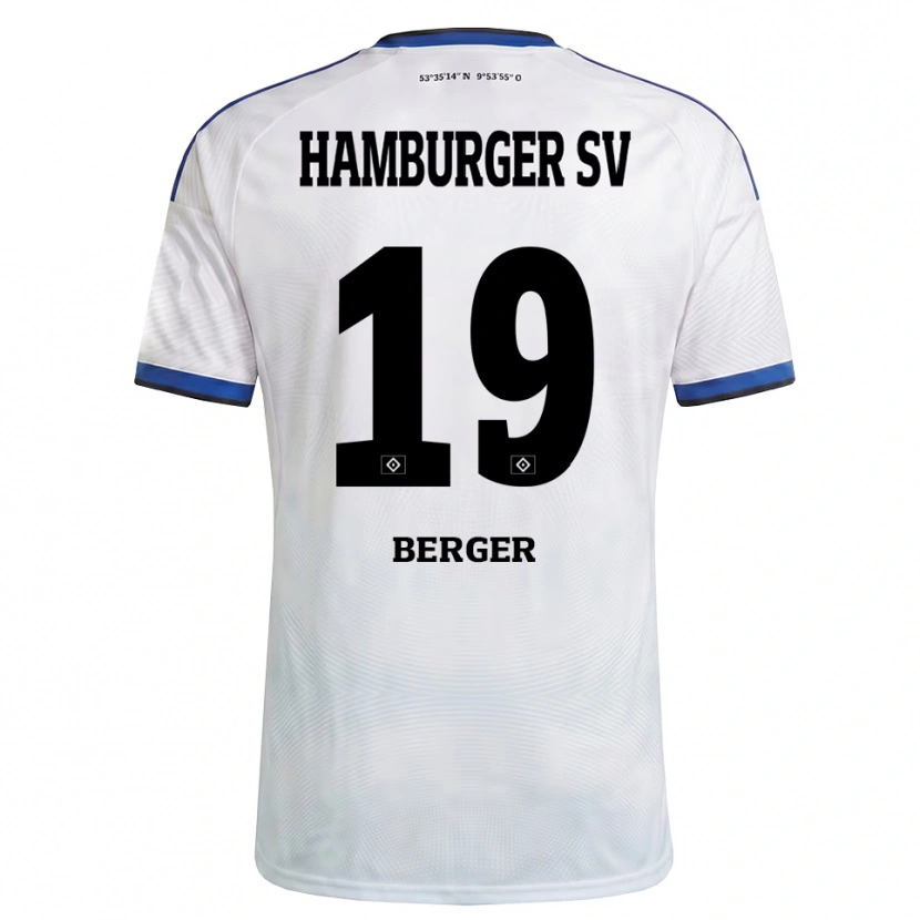 Danxen Hombre Camiseta Jean Berger #19 Blanco Negro Azul 1ª Equipación 2026/27 La Camisa México