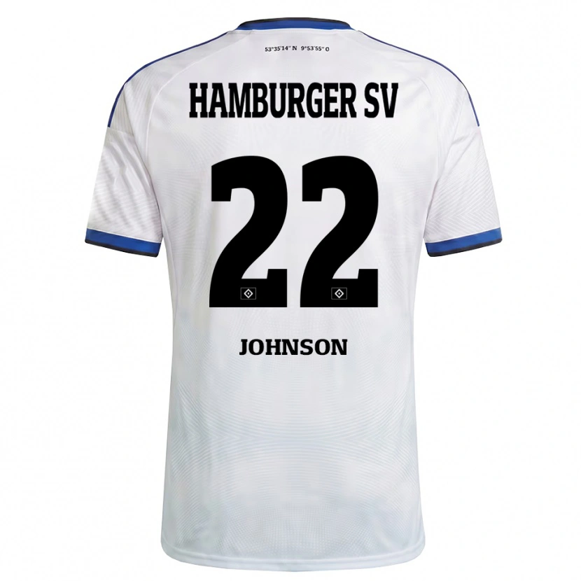 Danxen Hombre Camiseta Emmanuel Johnson #22 Blanco Negro Azul 1ª Equipación 2026/27 La Camisa México