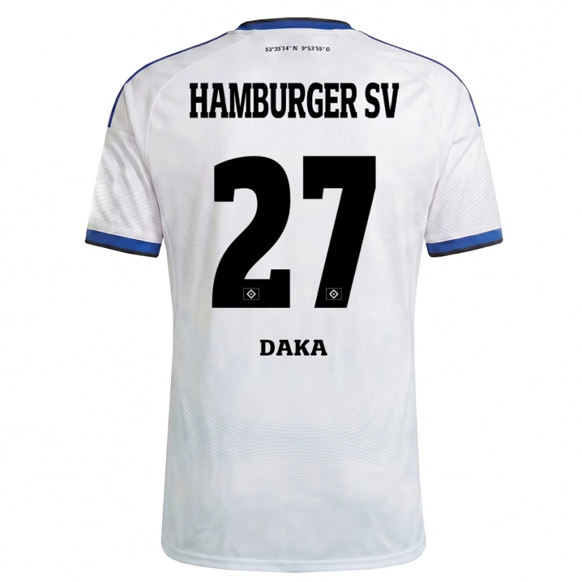 Danxen Hombre Camiseta Patson Daka #27 Blanco Negro Azul 1ª Equipación 2026/27 La Camisa México