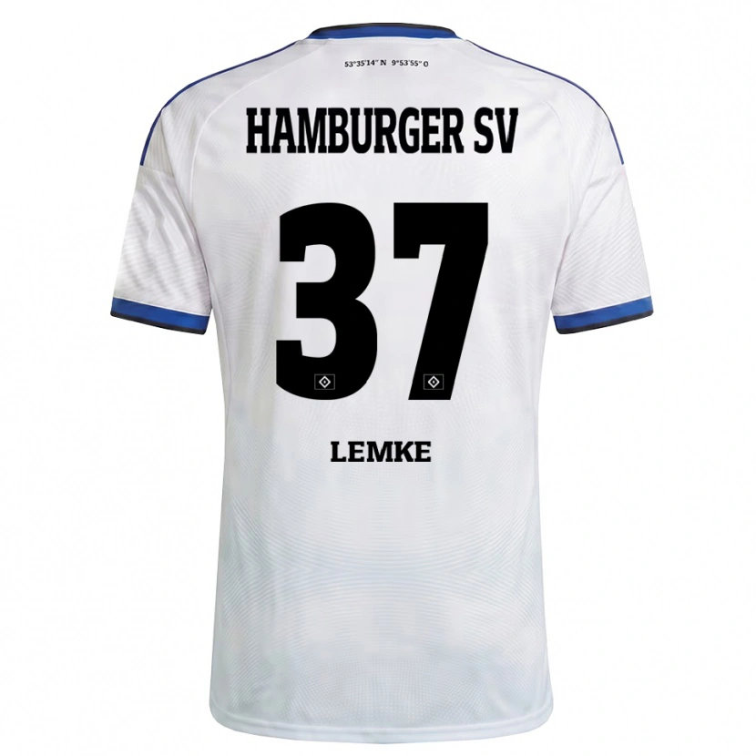 Danxen Hombre Camiseta Louis Lemke #37 Blanco Negro Azul 1ª Equipación 2026/27 La Camisa México