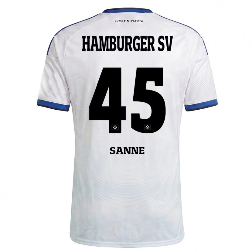 Danxen Hombre Camiseta Tom Sanne #45 Blanco Negro Azul 1ª Equipación 2026/27 La Camisa México