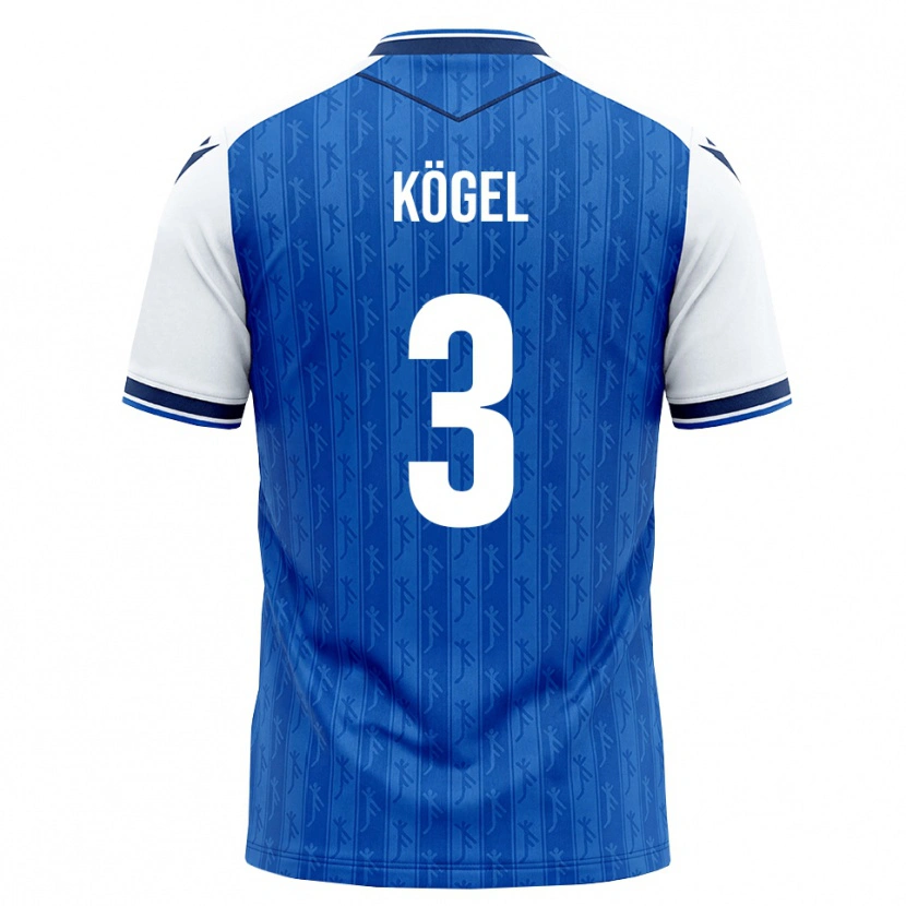 Danxen Hombre Camiseta Elias Kögel #3 Azul Real Blanco 1ª Equipación 2026/27 La Camisa México