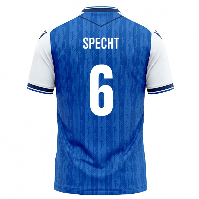 Danxen Hombre Camiseta Michaela Specht #6 Azul Real Blanco 1ª Equipación 2026/27 La Camisa México