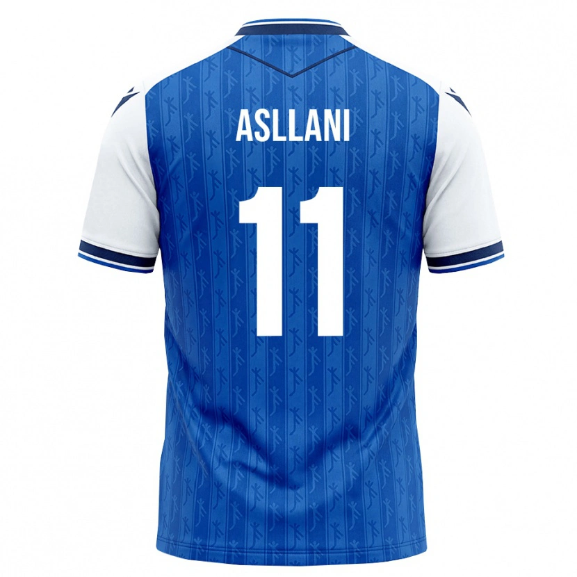 Danxen Hombre Camiseta Fisnik Asllani #11 Azul Real Blanco 1ª Equipación 2026/27 La Camisa México