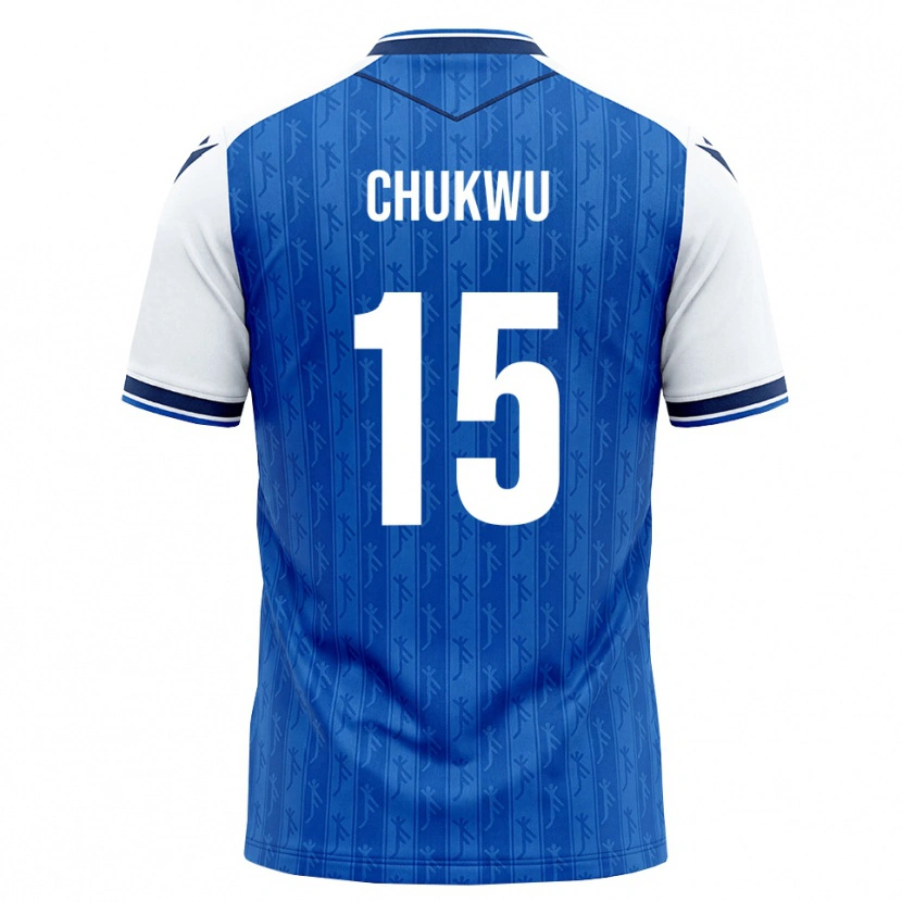 Danxen Hombre Camiseta Emmanuel Chukwu #15 Azul Real Blanco 1ª Equipación 2026/27 La Camisa México