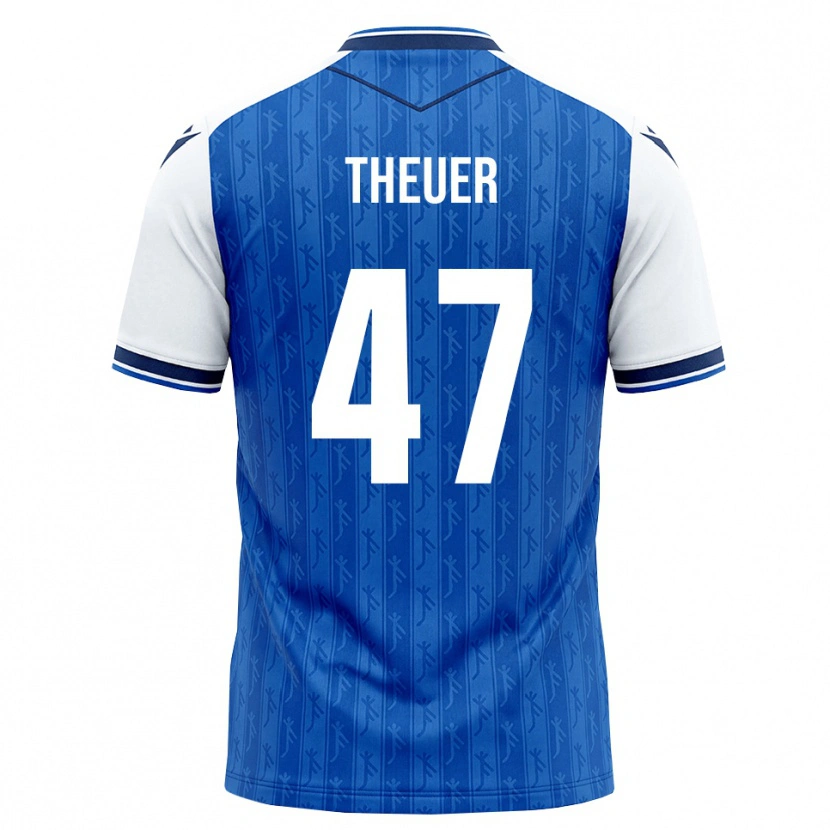 Danxen Hombre Camiseta Maximilian Theuer #47 Azul Real Blanco 1ª Equipación 2026/27 La Camisa México