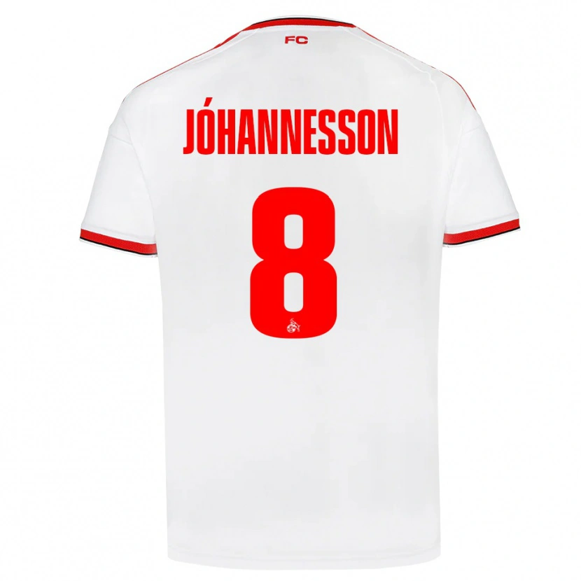 Danxen Hombre Camiseta Ísak Jóhannesson #8 Blanco Rojo Negro 1ª Equipación 2026/27 La Camisa México