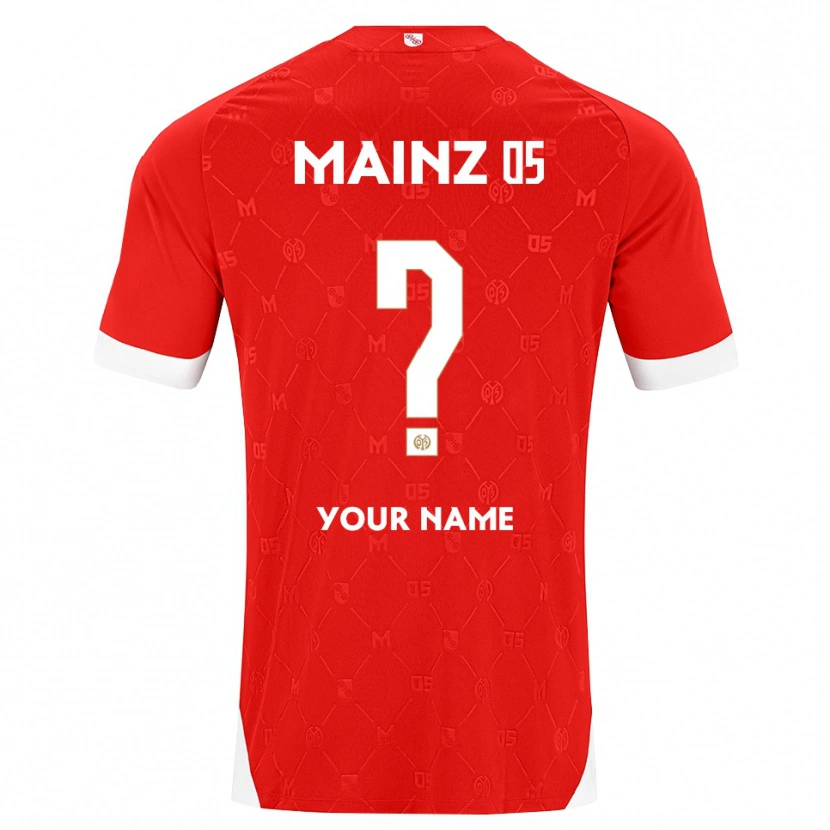 Danxen Hombre Camiseta Su Nombre #0 Rojo Blanco 1ª Equipación 2026/27 La Camisa México
