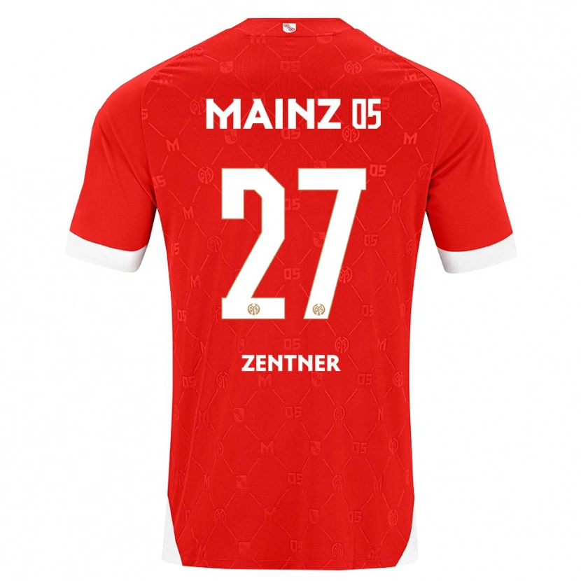 Danxen Hombre Camiseta Robin Zentner #27 Rojo Blanco 1ª Equipación 2026/27 La Camisa México
