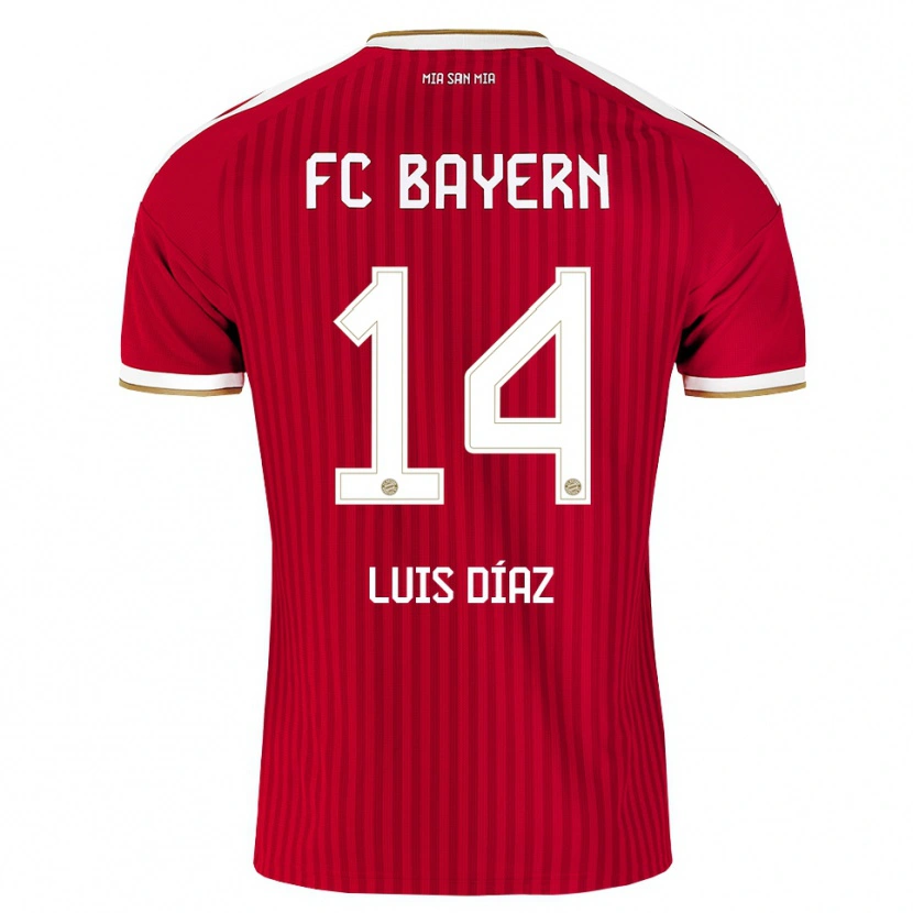 Danxen Hombre Camiseta Luis Díaz #14 Rojo Blanco Azul 1ª Equipación 2026/27 La Camisa México