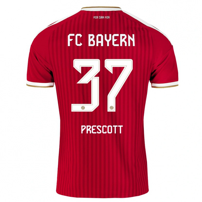 Danxen Hombre Camiseta Leonard Prescott #37 Rojo Blanco Azul 1ª Equipación 2026/27 La Camisa México