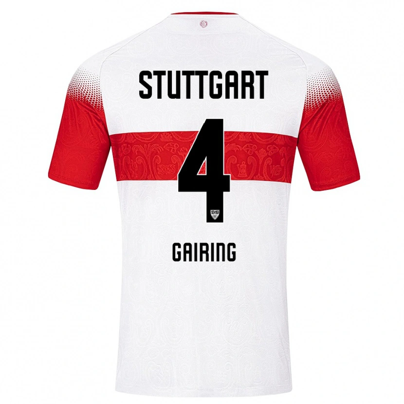 Danxen Hombre Camiseta Nadine Gairing #4 Blanco Rojo Amarillo 1ª Equipación 2026/27 La Camisa México