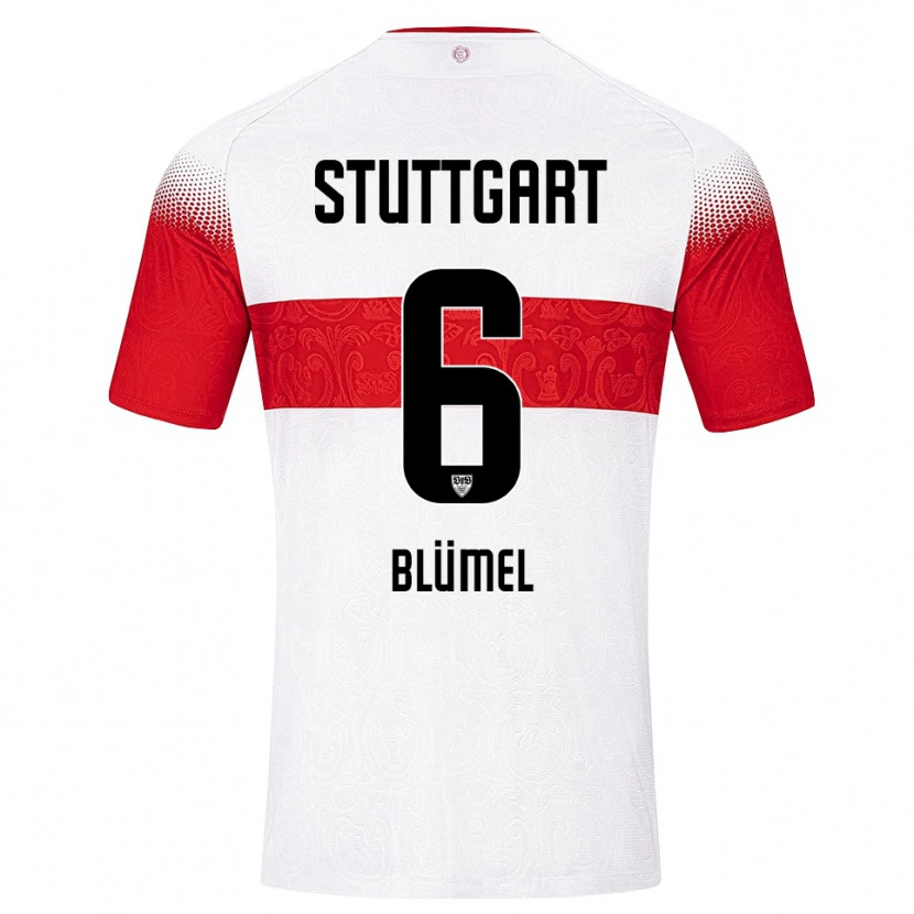 Danxen Hombre Camiseta Charlotte Blümel #6 Blanco Rojo Amarillo 1ª Equipación 2026/27 La Camisa México