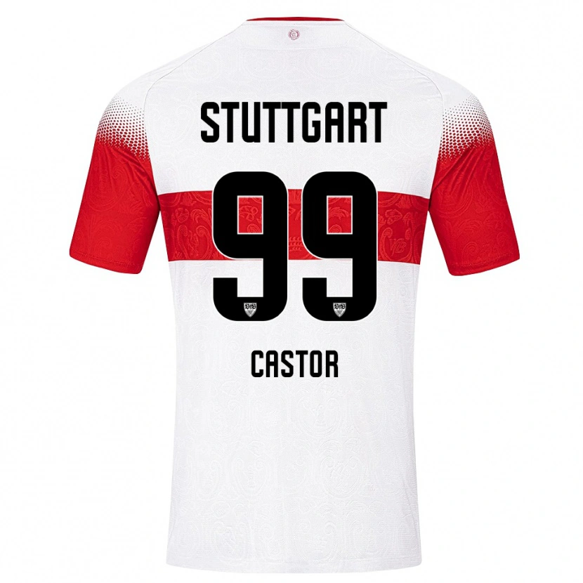 Danxen Hombre Camiseta Gillian Castor #99 Blanco Rojo Amarillo 1ª Equipación 2026/27 La Camisa México