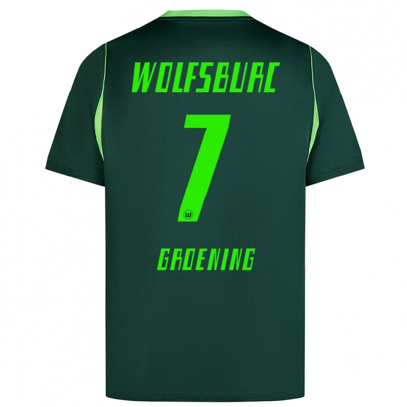 Danxen Hombre Camiseta Aaron Groening #7 Verde Oscuro Blanco 1ª Equipación 2026/27 La Camisa México