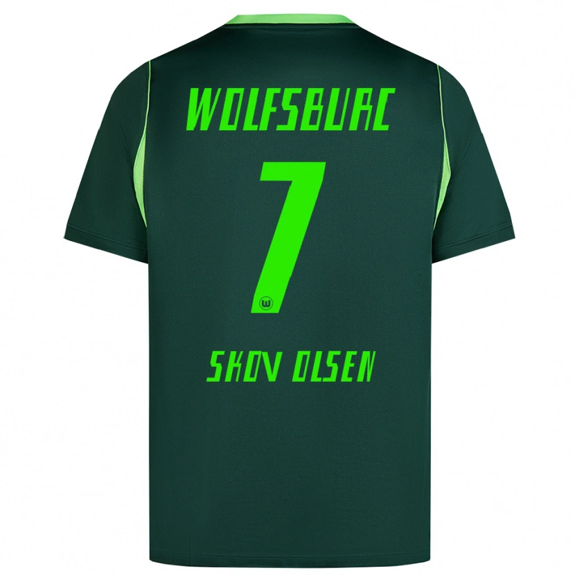 Danxen Hombre Camiseta Andreas Skov Olsen #7 Verde Oscuro Blanco 1ª Equipación 2026/27 La Camisa México