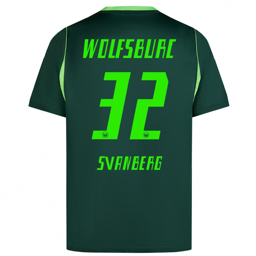 Danxen Hombre Camiseta Mattias Svanberg #32 Verde Oscuro Blanco 1ª Equipación 2026/27 La Camisa México